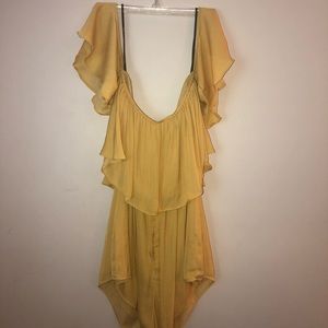 Forever21 Yellow Off-the-Shoulder Romper